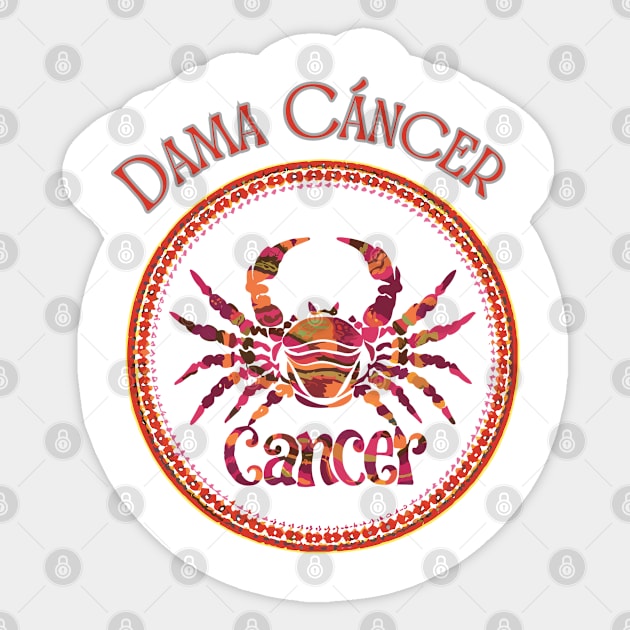 "Spanish Cancer Serenade"- Zodiac Horoscope Star Signs Sticker by stickercuffs